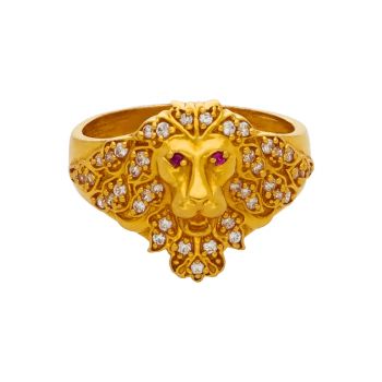 Pure Elegance: 22-Carat Gold Lion Ring Collection