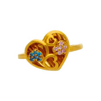 Embrace Sparkle Gold Heart Ring