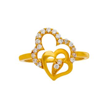 Romantic Heart Shaped Gold Ring