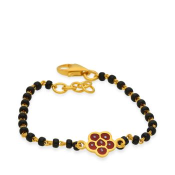  Elegant flower Black Beads Bracelet For Kids