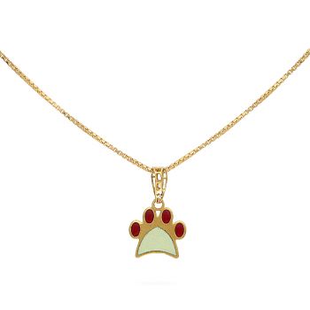 Gold Paw Prints Pendant For Kids