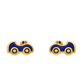 Car-Shaped Enamel Earrings For Kids