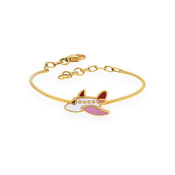 Gold Aeroplane Bracelet For Kids