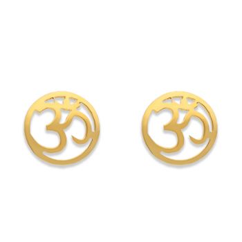 Gold OM Earrings For Kids