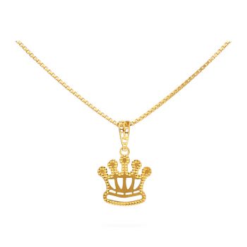 Gold Crown-Shaped Pendant For Kids