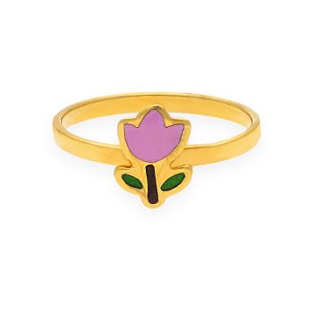 Floral Gold Ring For Kids