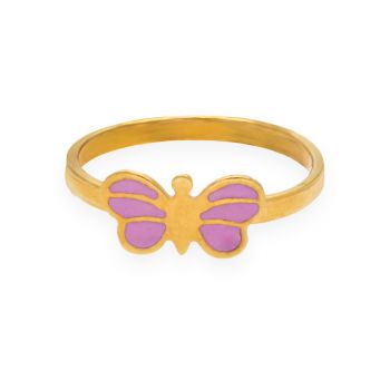 Butterfly Gold Ring For Kids