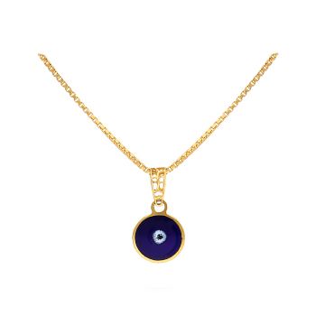 Gold Evil Eye Enamel Pendant For Kids