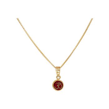 Gold OM Enamel Pendant For Kids