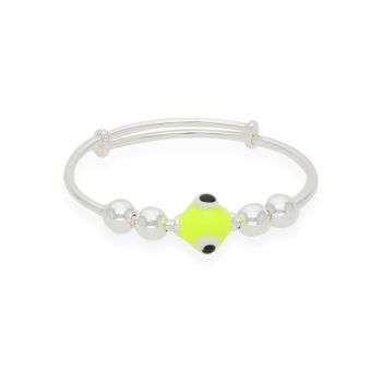 Silver Evil Eye Enamel Kadas For Kids