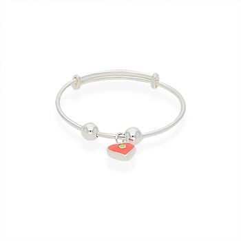 Silver Heart Enamel Kadas For Kids 