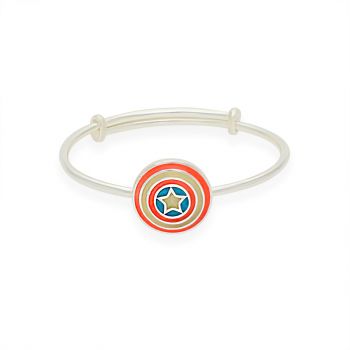 Silver Captian America Shield Enamel Kadas For Kids