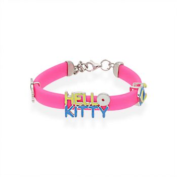 Silver Hello Kitty Enamel Kids Bracelet