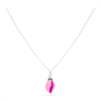 Silver Chain With Conch Enamel Pendant For Kids