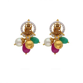 Square shape full gold studs with changeable stones – Globus Fashions