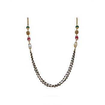 Gold Black Bead Chain For women