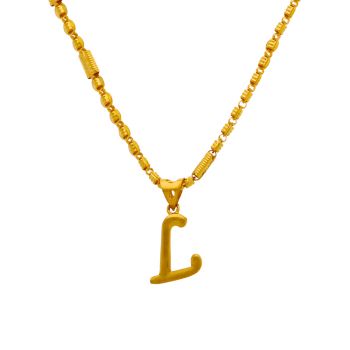 Chic L-Shaped Gold Pendant