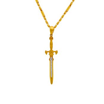 Warrior’s Edge: Knife-Shaped Gold Pendant