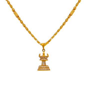 Radiant Diya-Shaped Gold Pendant for Men