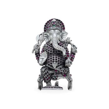 Ganesha Statue with Mooshikavahana  with Antique Finishing