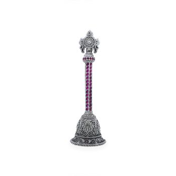 Ruby spinel silver antique bell