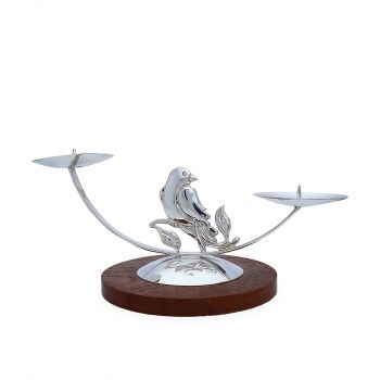 Sparrow Silver Candle Holder