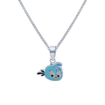 Cute Silver Angery bird Pendent