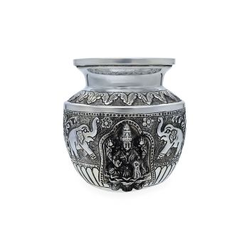 Silver Goddess Laxmi Kalash Pot