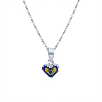 Heart shaped Evil Eye Silver pendent