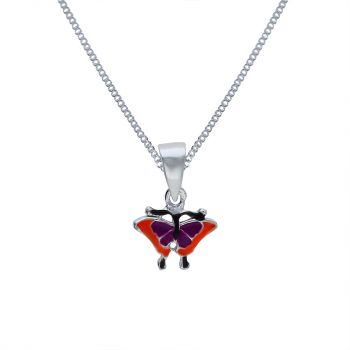 Colorful Silver Butterfly Pendent