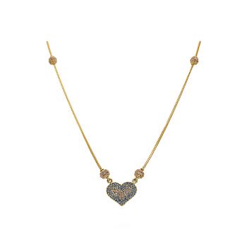 Necklace With Pave Heart Shaped Pendant