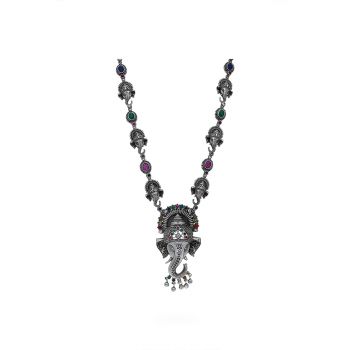 Antique Silver Ganapathi Necklace