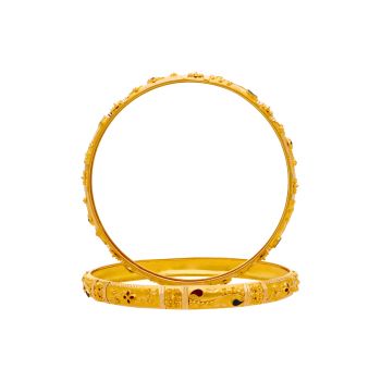 Luxurious Gold Bangles with Textured Detailing