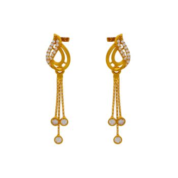 22K Gold Elegance: Timeless Hanging Earrings