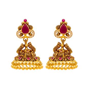 Luxurious 22K Gold Antique Earrings – Elegant & Rare