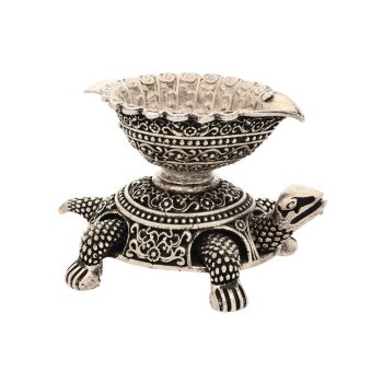 Turtle Shaped Silver Diya