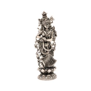  Adorned Silver Goddess Sculpture