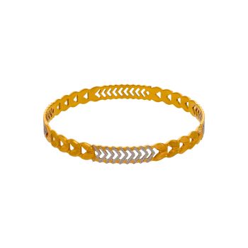 Timeless 22K Gold Bangle with Graceful Twist Pattern