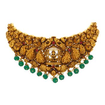 Splendid Temple Choker with Intricate Lakshmi Design 