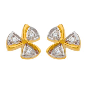 Radiant 18K Gold Women’s Diamond Ear Studs – Classic & Luxurious