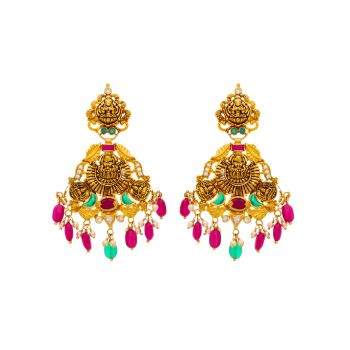 Stunning antique gold lakshmi earring