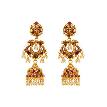 Adorable Lakshmi Gold Jhumkas