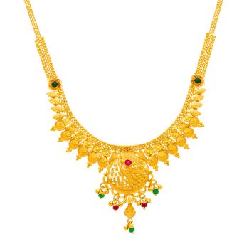 Attractive Dancing Bead With Floral Gold Necklace