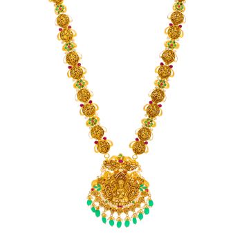 Royal Radiance: Gold Haram Antique with Ruby and Emerald Accents