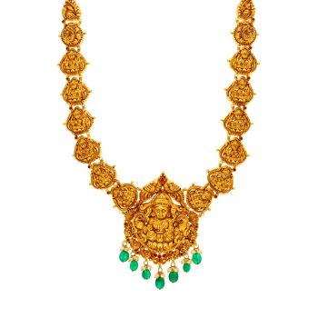 Gold Antique Haram Adorned with Rubies and Emeralds