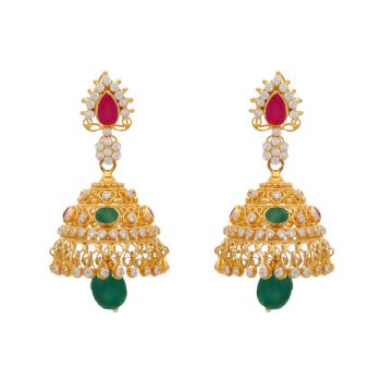 Elegant Stone Gold Jhumkas 