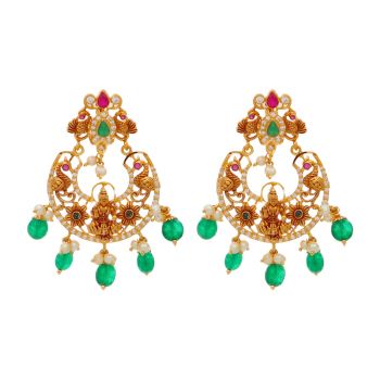 22kt Antique Nagas Lakshmi Chandbali Earrings