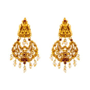 Bridal Antique Chandbali Gold Earrings