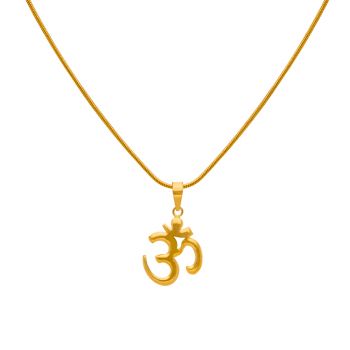 Traditional OM Design Gold Pendant