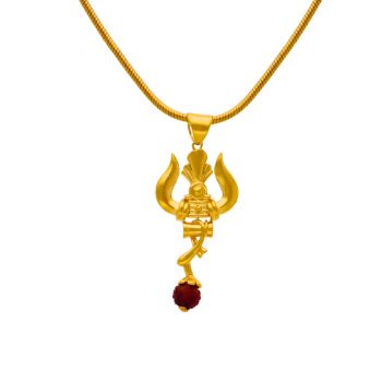 22K Gold Lord Shiva Pendant